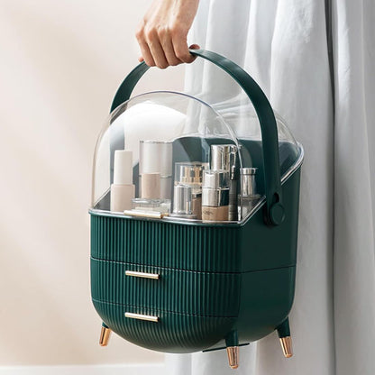 Rangement maquillage poignee rotative