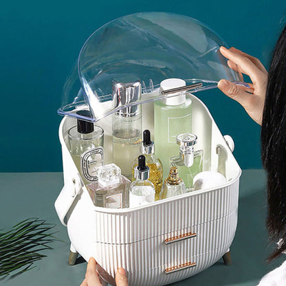 Rangement maquillage vitrine anti poussiere