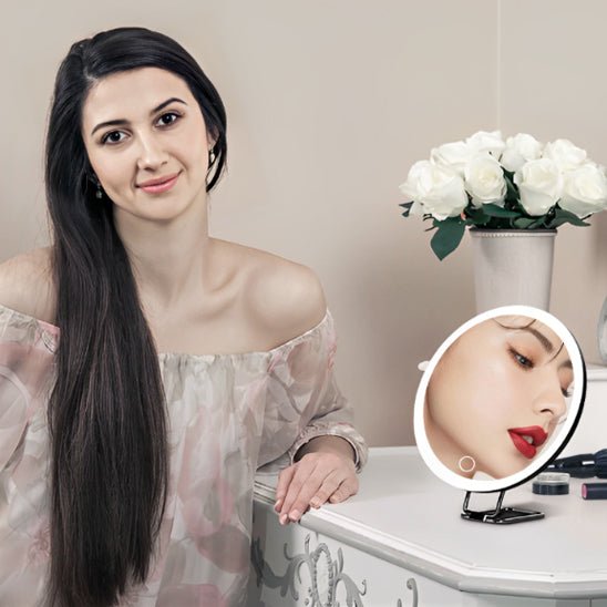 Miroir maquillage LED 10x | Lumière réglable - SkinSooBeauty