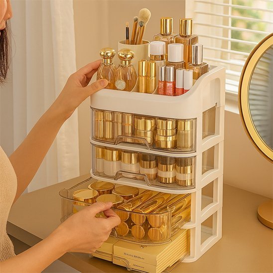 Organisateur maquillage acrylique transparent | Clarity - SkinSooBeauty