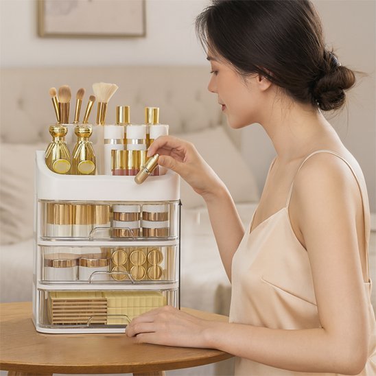 Organisateur maquillage acrylique transparent | Clarity - SkinSooBeauty