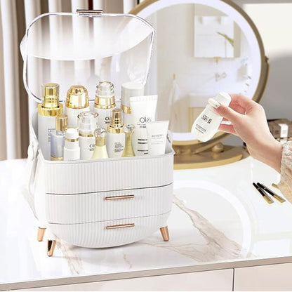 rangement maquillage pratique blanc