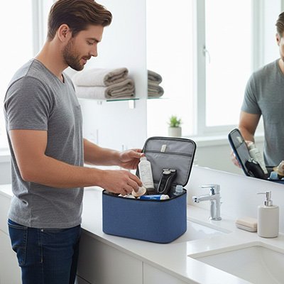 Trousse de toilette homme | Élégance Voyage - SkinSooBeauty